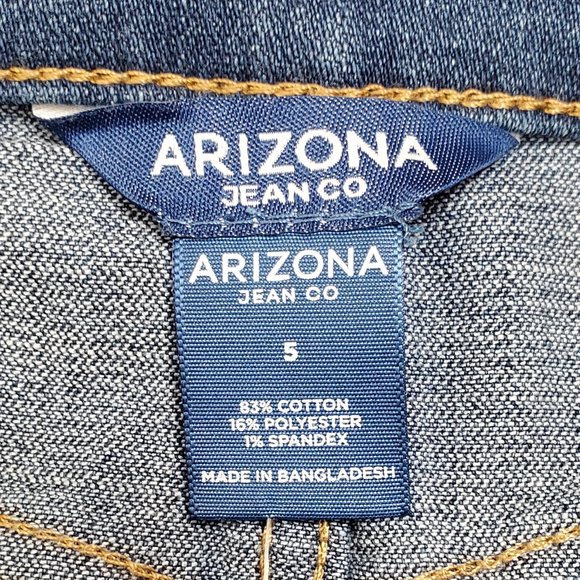 Arizona High Waist Jean Mini Skirt With Patchwork SZ 5 - Picture 4 of 8